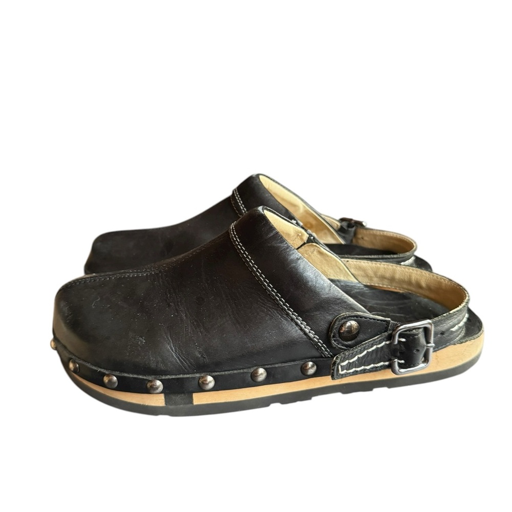 Kalso Black Shanti Negative Heel Leather Slip-On/or Slingback Clogs - Picture 4 of 8